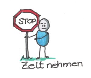 Männchen mit einem Stoppschild